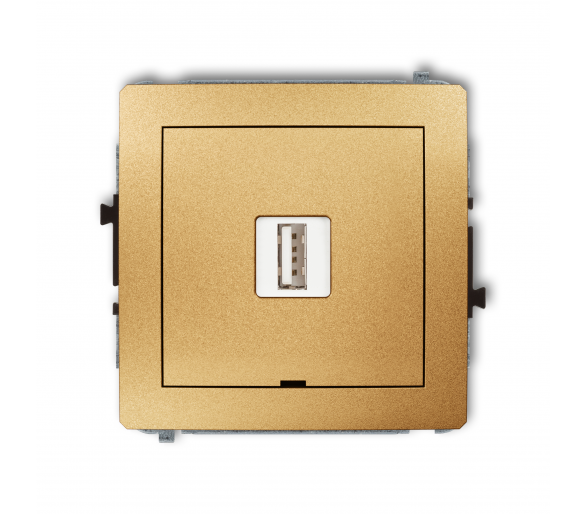 Ładowarka USB pojedyncza USB A, 5W max., 5V, 1A, bez pola opisowego złoty Karlik Deco 29DCUSBBO-1