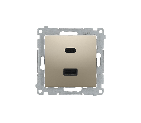 Ładowarka USB C+A (moduł), 30W, 230V, złoty mat Simon 54 DEC2CAQ.01/44
