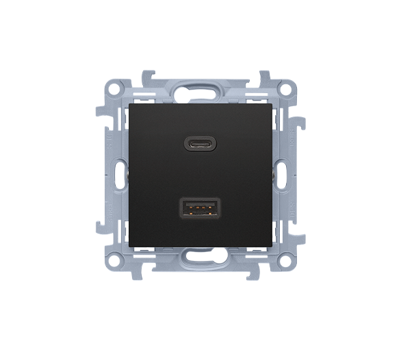Ładowarka USB C+A (moduł), 30W, 230V, czarny Simon 10 CEC2CAQ.01/49