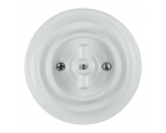 Włącznik ceramiczny uniwersalny  podtynkowy obrotowy, VINTAGE, biały VIN5001