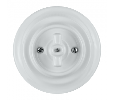 Włącznik ceramiczny żaluzjowy obrotowy z ramką, biały, VINTAGE VIN6005
