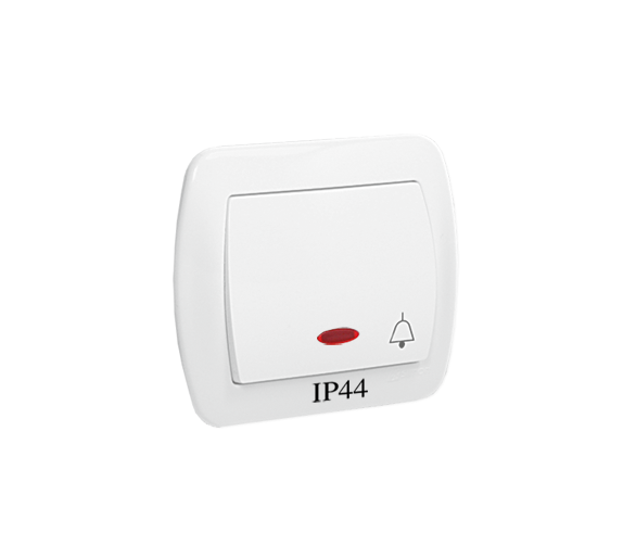 Przycisk "dzwonek" z podświetleniem bryzgoszczelny biały 10AX AD1BL/11
