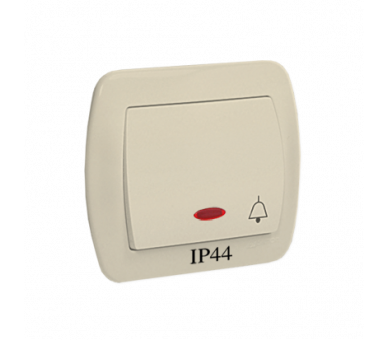 Przycisk "dzwonek" z podświetleniem bryzgoszczelny beżowy 10AX AD1BL/12