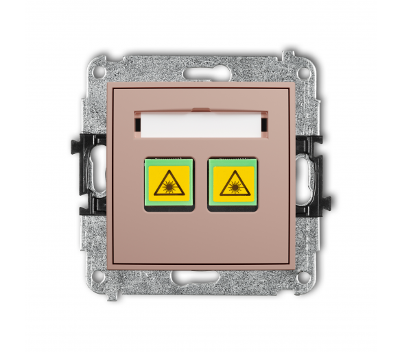 Gniazdo światłowodowe, optyczne podwójne, łososiowy Karlik Mini 62MGOP-2