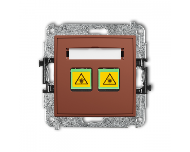 Gniazdo światłowodowe, optyczne podwójne, terakota Karlik Mini 63MGOP-2