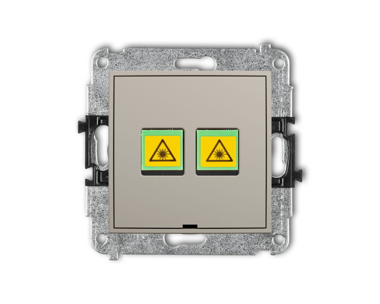 Gniazdo światłowodowe, optyczne podwójne, taupe Karlik Mini 60MGOPBO-2