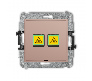 Gniazdo światłowodowe, optyczne podwójne, łososiowy Karlik Mini 62MGOPBO-2