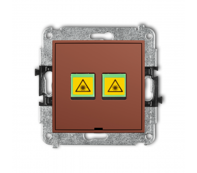Gniazdo światłowodowe, optyczne podwójne, terakota Karlik Mini 63MGOPBO-2