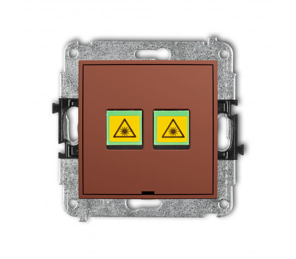 Gniazdo światłowodowe, optyczne podwójne, terakota Karlik Mini 63MGOPBO-2