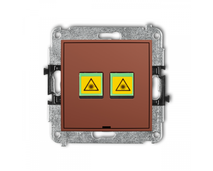 Gniazdo światłowodowe, optyczne podwójne, terakota Karlik Mini 63MGOPBO-2