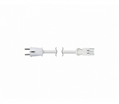 Kabel przyłączeniowy GESIS® dł.:2m 3x1,5mm2 wtyk uniwersalny UNISHUKO - wtyk żeński 16A 250V czysta biel CR1020/9