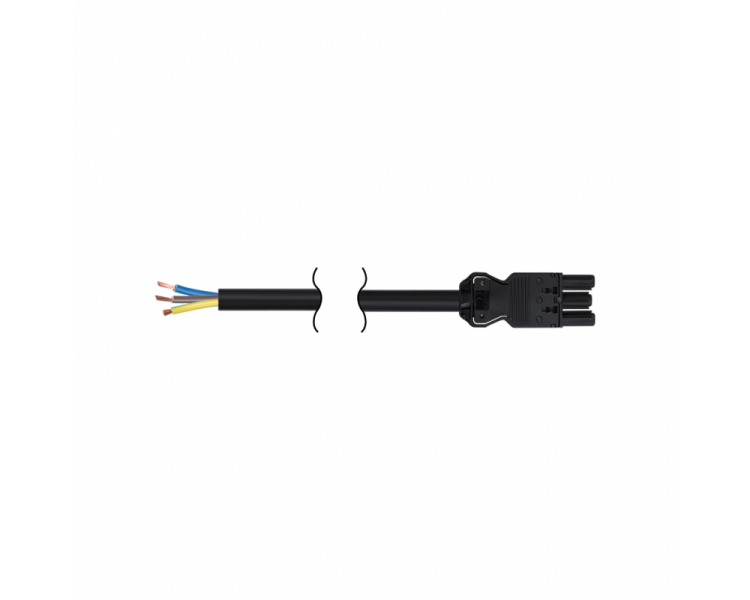 Kabel przyłączeniowy GESIS® dł.:2m 3x2,5mm2 odizolowany przewód - wtyk żeński 16A 250V szary grafit CR4020/14