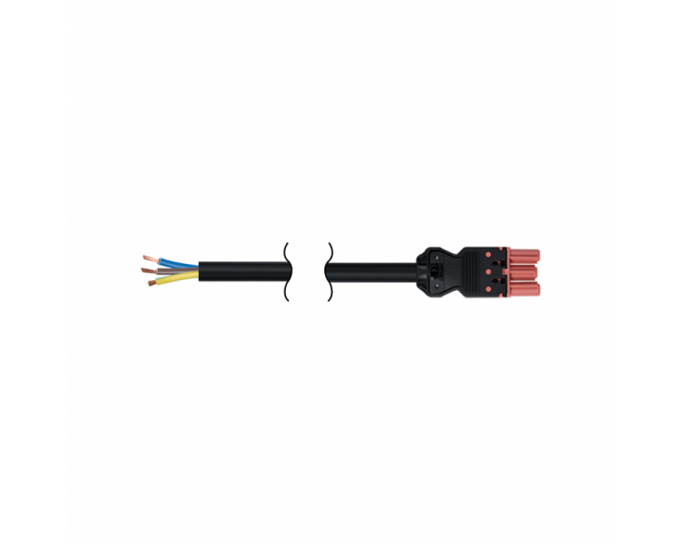 Kabel przyłączeniowy GESIS® dł.:2m 3x2,5mm2 odizolowany przewód - wtyk żeński 16A 250V czerwony CR4020/6