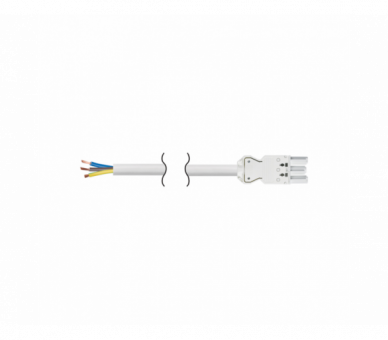 Kabel przyłączeniowy GESIS® dł.:2m 3x2,5mm2 odizolowany przewód - wtyk żeński 16A 250V czysta biel CR4020/9