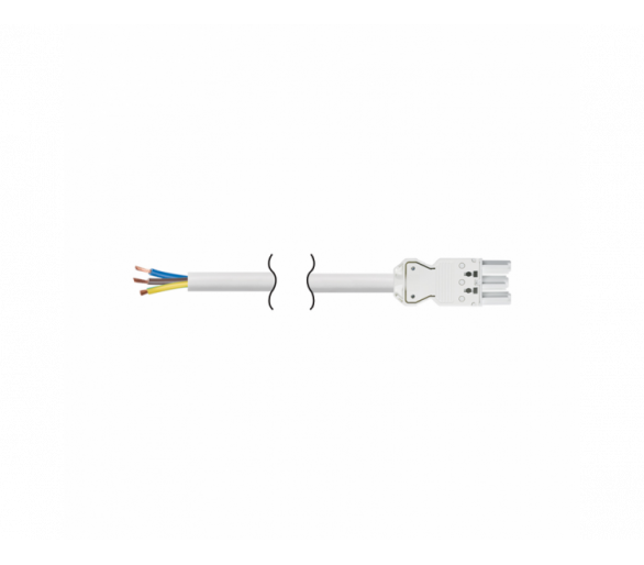 Kabel przyłączeniowy GESIS® dł.:2m 3x2,5mm2 odizolowany przewód - wtyk żeński 16A 250V czysta biel CR4020/9