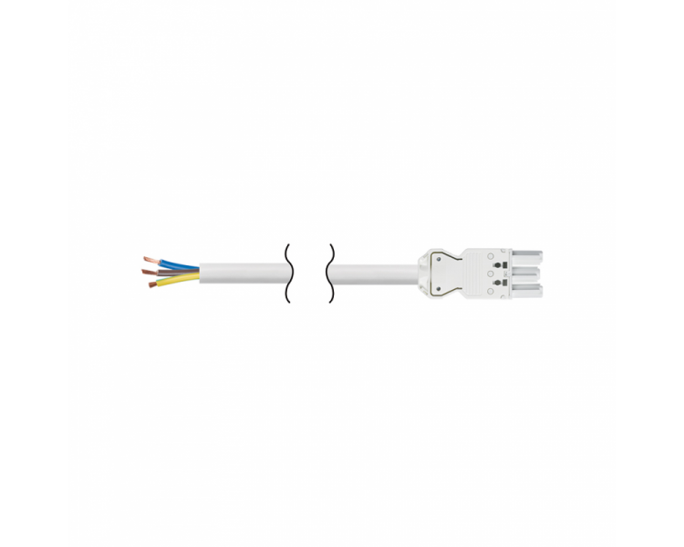 Kabel przyłączeniowy GESIS® dł.:2m 3x2,5mm2 odizolowany przewód - wtyk żeński 16A 250V czysta biel CR4020/9