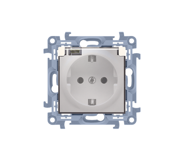 Gniazdo wtyczkowe pojedyncze do wersji IP44 - z uszczelką -  klapka w kolorze transparentnym kremowy 16A CGSZ1B.01/41A