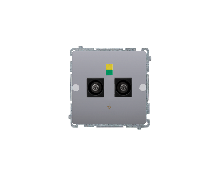 Gniazdo ekwipotencjalne podwójne srebrny mat BMGEK2.01/43
