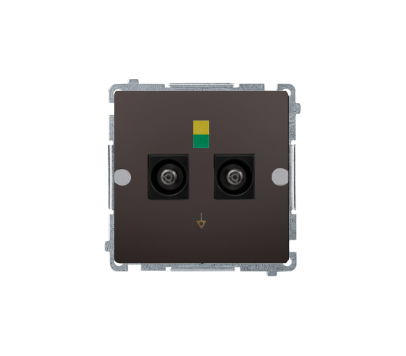 Gniazdo ekwipotencjalne podwójne czekoladowy mat BMGEK2.01/47