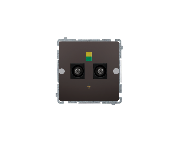 Gniazdo ekwipotencjalne podwójne czekoladowy mat BMGEK2.01/47