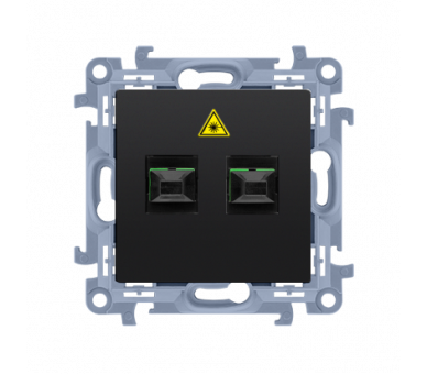 Gniazdo światłowodowe / optyczne podwójne czarny mat CGS2.01/49