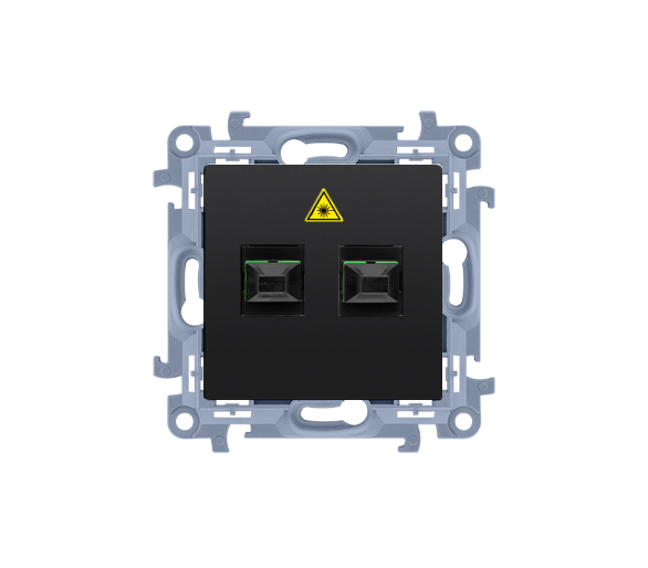 Gniazdo światłowodowe / optyczne podwójne czarny mat CGS2.01/49