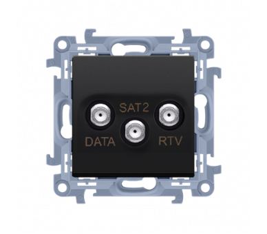 Gniazdo antenowe RTV-DATA-SAT tłum.:1,5dB czarny mat CADSATF.01/49