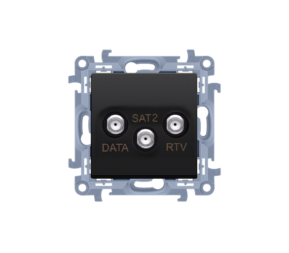 Gniazdo antenowe RTV-DATA-SAT tłum.:1,5dB czarny mat CADSATF.01/49