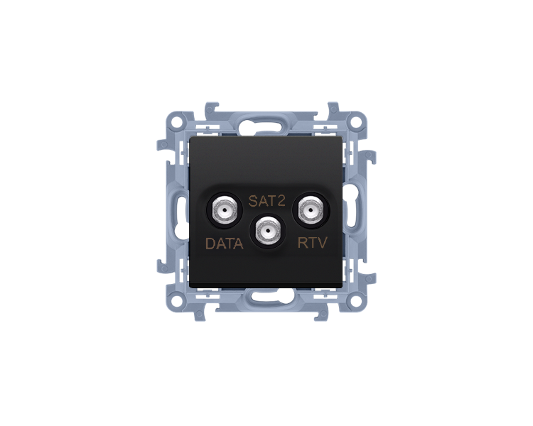 Gniazdo antenowe RTV-DATA-SAT tłum.:1,5dB czarny mat CADSATF.01/49