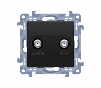 Gniazdo antenowe RTV-DATA tłum.:10dB czarny mat CAD1.01/49