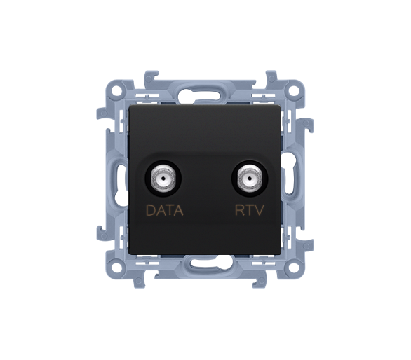 Gniazdo antenowe RTV-DATA tłum.:10dB czarny mat CAD1.01/49