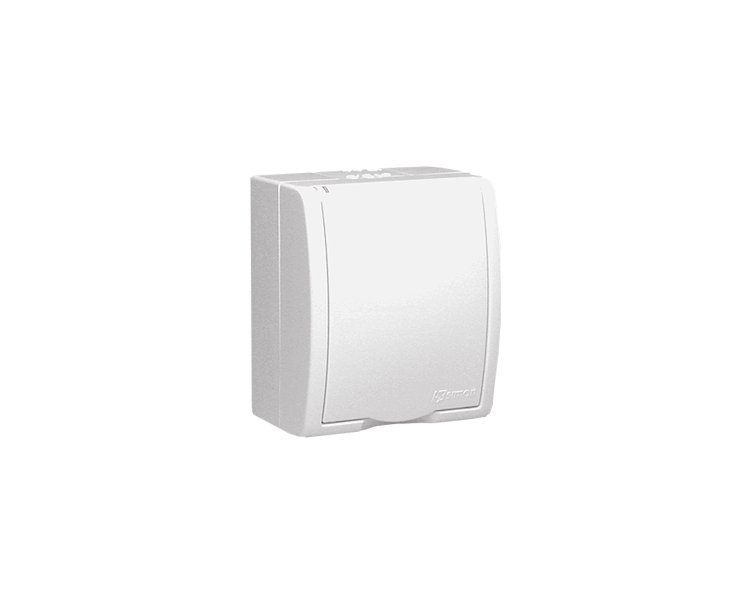 Gniazdo wtyczkowe pojedyncze z uziemieniem - w wersji IP54 -  klapka w kolorze białym biały 16A AQGZ1/11