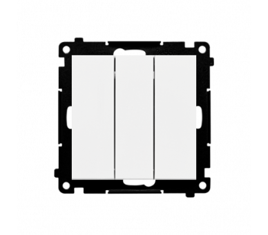 Przycisk potrójny (moduł) 10 AX, 250 V~, szybkozłącza, Biały mat Simon 55 TP31.01/111