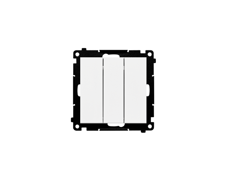 Przycisk potrójny (moduł) 10 AX, 250 V~, szybkozłącza, Biały mat Simon 55 TP31.01/111