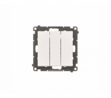 Przycisk potrójny (moduł) 10 AX, 250 V~, szybkozłącza, Biały mat Simon 55 TP31.01/111