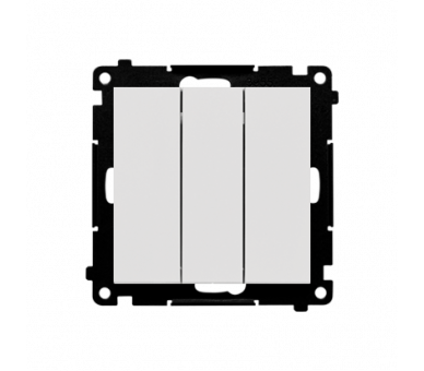 Przycisk potrójny (moduł) 10 AX, 250 V~, szybkozłącza, Jasnoszary mat Simon 55 TP31.01/114
