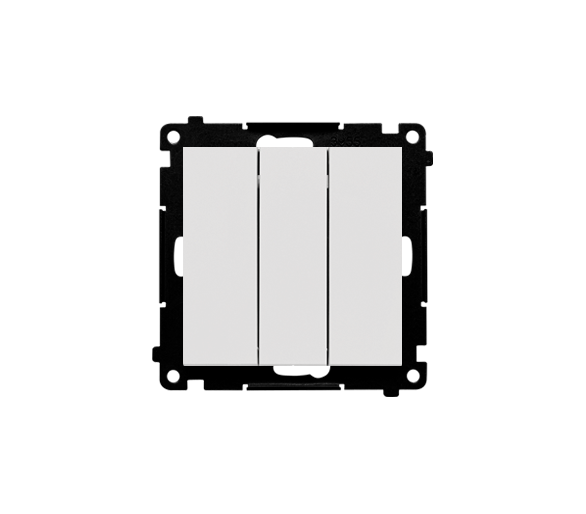 Przycisk potrójny (moduł) 10 AX, 250 V~, szybkozłącza, Jasnoszary mat Simon 55 TP31.01/114