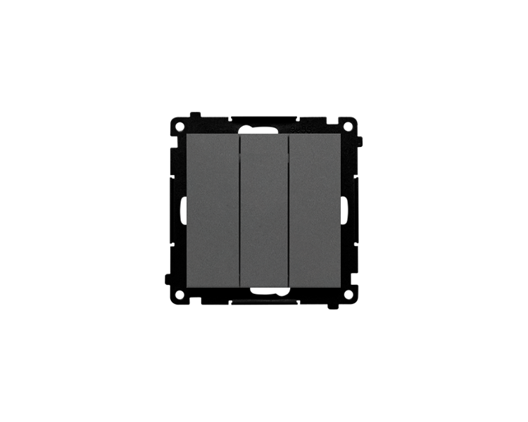 Przycisk potrójny (moduł) 10 AX, 250 V~, szybkozłącza, Grafitowy mat Simon 55 TP31.01/116