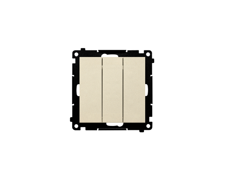 Przycisk potrójny (moduł) 10 AX, 250 V~, szybkozłącza, Szampański mat Simon 55 TP31.01/144