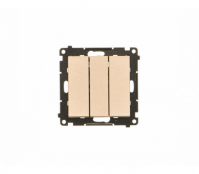 Przycisk potrójny (moduł) 10 AX, 250 V~, szybkozłącza, Szampański mat Simon 55 TP31.01/144