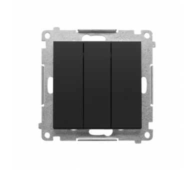 Przycisk potrójny (moduł) 10 AX, 250 V~, szybkozłącza, Czarny mat Simon 55 TP31.01/149