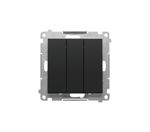 Przycisk potrójny (moduł) 10 AX, 250 V~, szybkozłącza, Czarny mat Simon 55 TP31.01/149