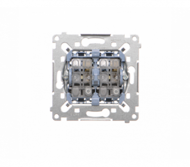 Przycisk podwójny zwierny bez piktogramu – osobne podświetlenie dla każdego klawisza (mechanizm) 10 AX, 250 V~, szybkozłącza Simon 55 SP2L2M