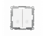 Łącznik schodowy podwójny z podświetleniem bez piktogramu – osobne podświetlenie dla każdego klawisza (moduł) 10 AX, 250 V~, szybkozłącza, Biały mat Simon 55 TW6/2L2.01/X/111