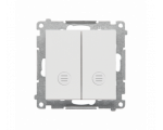 Łącznik schodowy podwójny z podświetleniem bez piktogramu – osobne podświetlenie dla każdego klawisza (moduł) 10 AX, 250 V~, szybkozłącza, Jasnoszary mat Simon 55 TW6/2L2.01/X/114