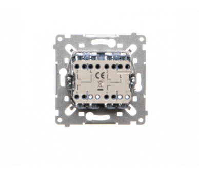 Łącznik roletowy podwójny trójpozycyjny 1-0-2 (mechanizm) 10 A, 250 V~, szybkozłącza Simon 55 SZW2M