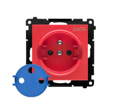 Gniazdo DATA z kluczem uprawniającym (moduł) 16 A, 250 V~, szybkozłącza, Czerwony Simon 55 TGD1CZ.01/122