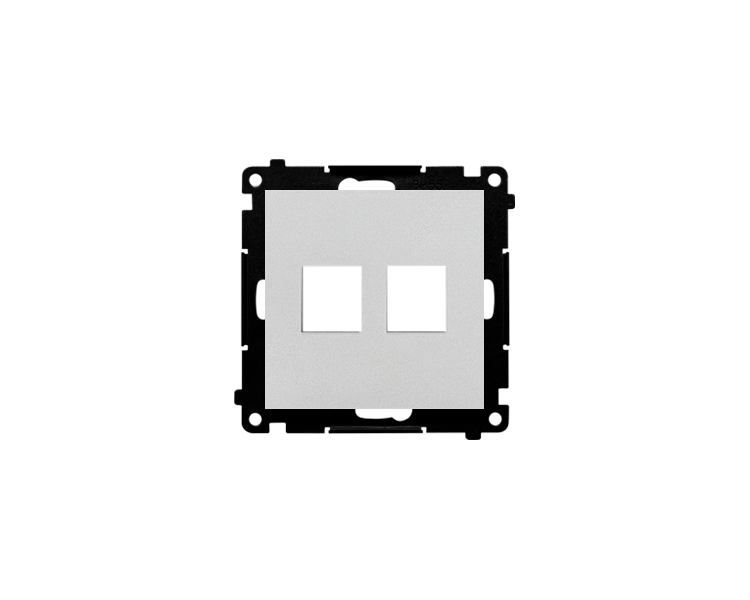 Pokrywa gniazd teleinformatycznych na Keystone płaska podwójna (moduł), Aluminium mat Simon 55 TKP2.01/143