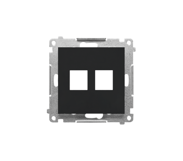 Pokrywa gniazd teleinformatycznych na Keystone płaska podwójna (moduł), Czarny mat Simon 55 TKP2.01/149