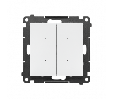 Łącznik elektroniczny podwójny z funcją przycisku lub łącznika czasowego, 2x10 A, 230 V (moduł), Biały mat Simon 55 TEW2.01/111